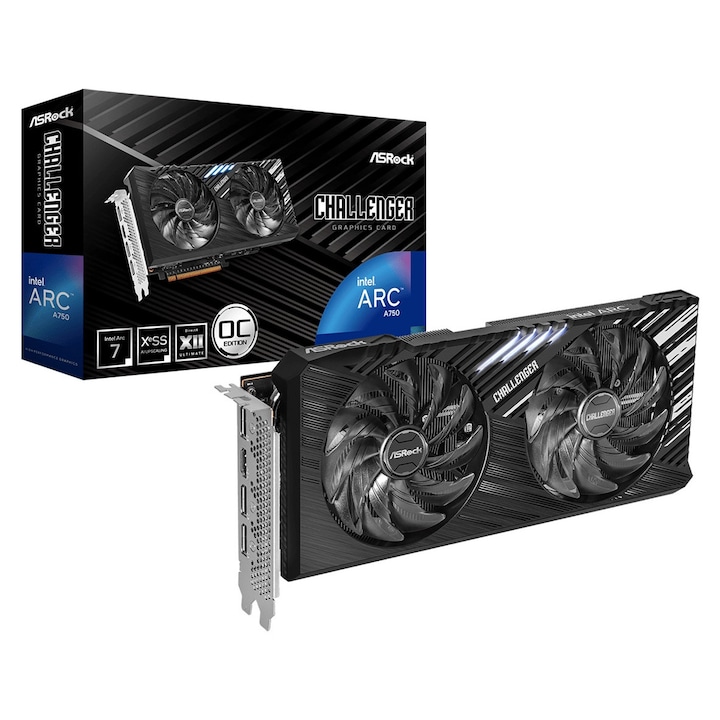 Видеокарта ASrock Arc A750 Challenger SE OC, 8GB GDDR6, 256 бита