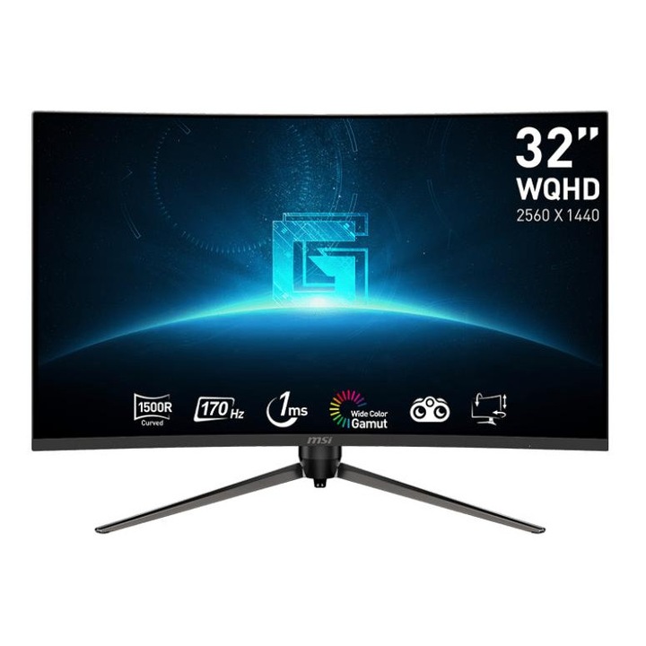 MSI 32" 2K VA 170Hz Ívelt monitor, fekete-ezüst