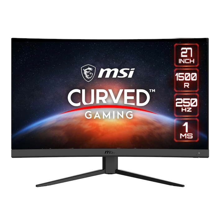 MSI 27" Full HD monitor, VA, 250Hz, 1ms, Ívelt, Fekete