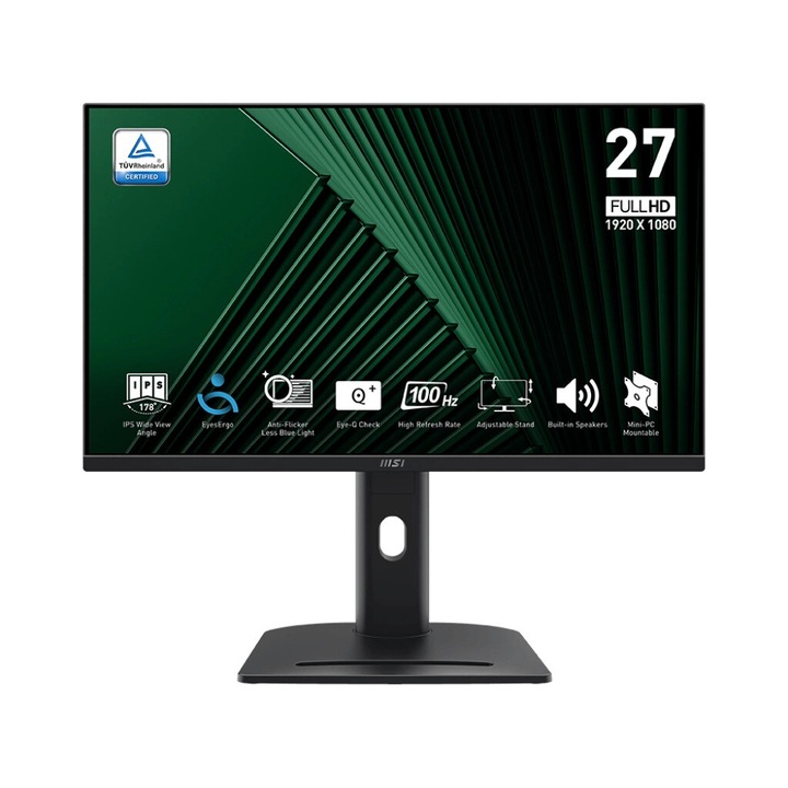 MSI PRO MP275PG monitor 27", IPS, 100Hz, fekete, 612x561x227mm