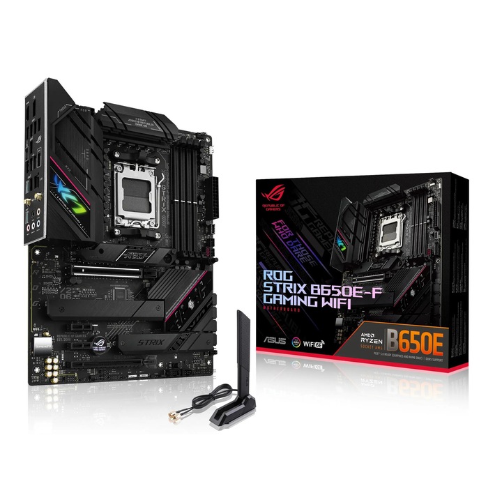 Дънна платка ASUS ROG STRIX B650E-F GAMING WIFI, ATX, 4 x DDR5, Wi-Fi 6E, 192GB