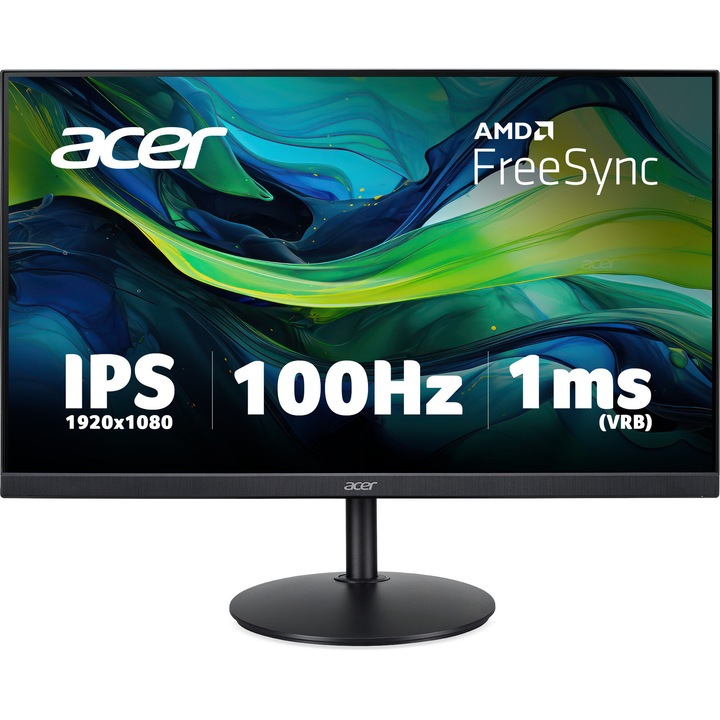 Acer monitor, 23,8" IPS, 1920x1080px, 100Hz, állítható, fekete