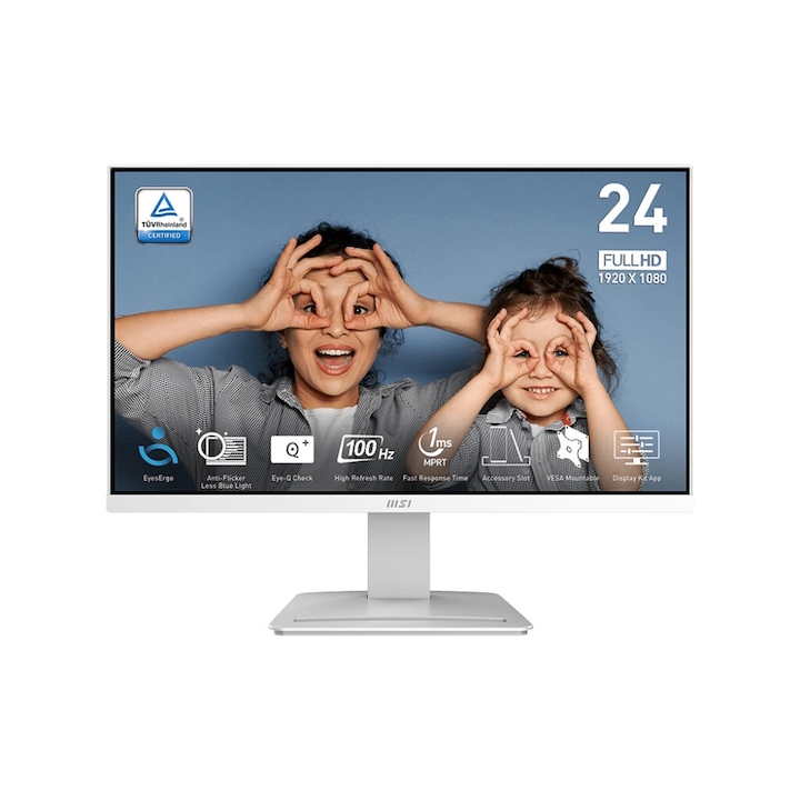MSI PRO MP2412W monitor 24 hüvelykes Full HD VA fehér 542x429x182mm