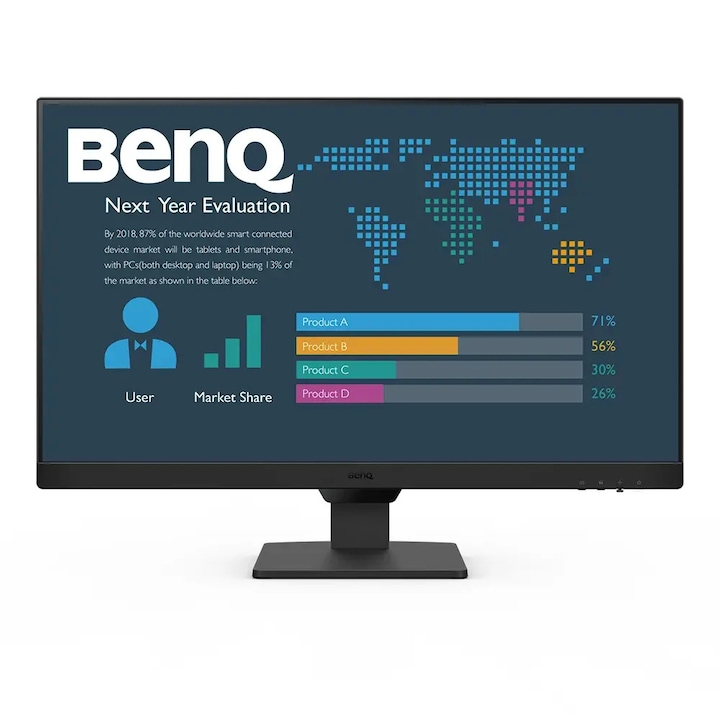 Монитор BenQ 27", Full HD, IPS, 100Hz, 2560x1440, черен, 612x449x182 мм