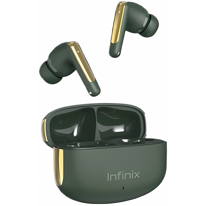 Vezeték nélküli fejhallgató, Infinix, XBUDS NC XE28, ANC, vízálló, zöld, 30 órás üzemidő