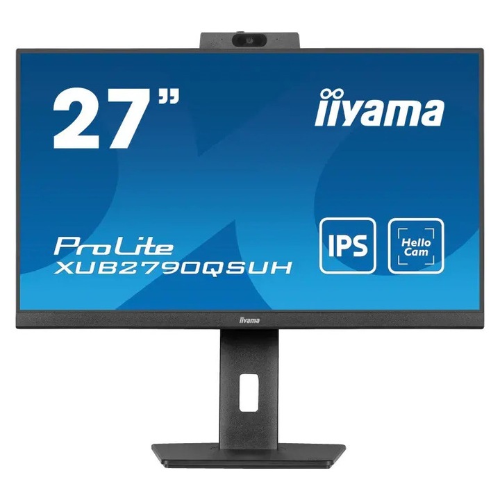 IIYAMA ProLite XUB2790QSUH-B1 27" 2K IPS 100Hz monitor, fekete, beépített kamerával