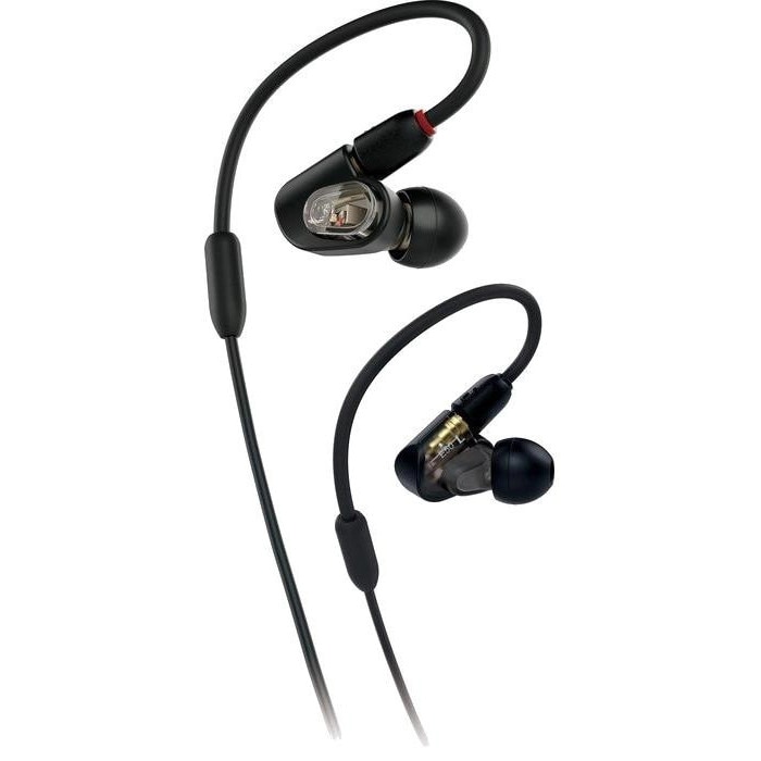 Casti cu fir Audio-Technica, model ATH-E50, negru, 1.6m, 20-18000Hz