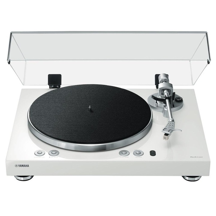 Грамофон Yamaha MusicCast Vinyl 500, ръчен, Bluetooth, Wi-Fi, бял, 450x136x368 мм
