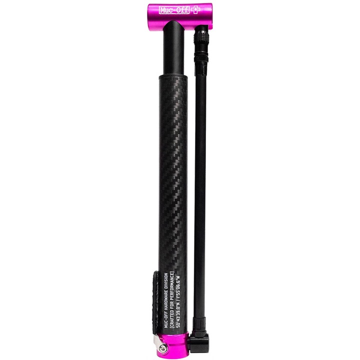 Велосипедна помпа Muc-Off AirMach Carbon, 130 PSI, карбон, алуминий, компактна, лека