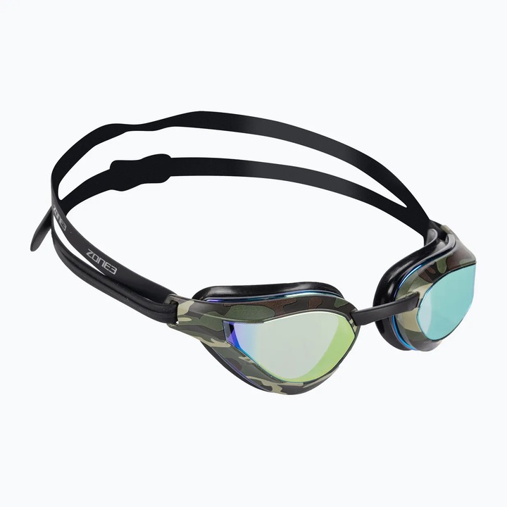 Ochelari de inot ZONE3 Viper Speed, negru/verde/camo, unisex, lentile oglinda, dimensiune OS