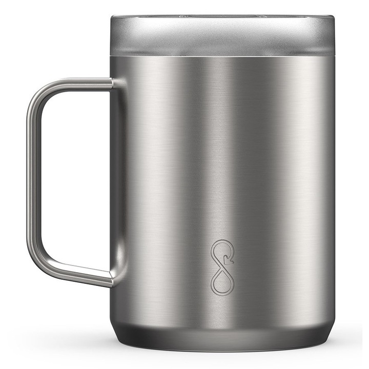 Cana termica cu maner Ocean Bottle Travel Mug 0,35 l, inox reciclat, mentine temperatura 10h cald, 4h rece, 8,2x12cm