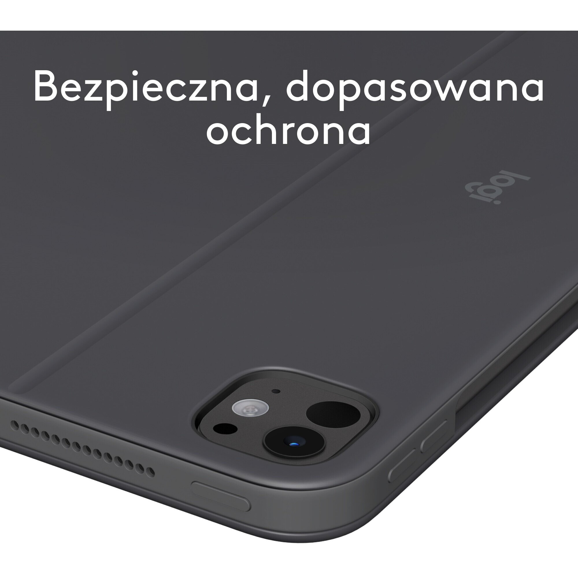 Husa cu tastatura pentru tableta, Logitech, compatibil cu iPad Pro, 11 inch, gri, 254.1x189.4x13.5mm