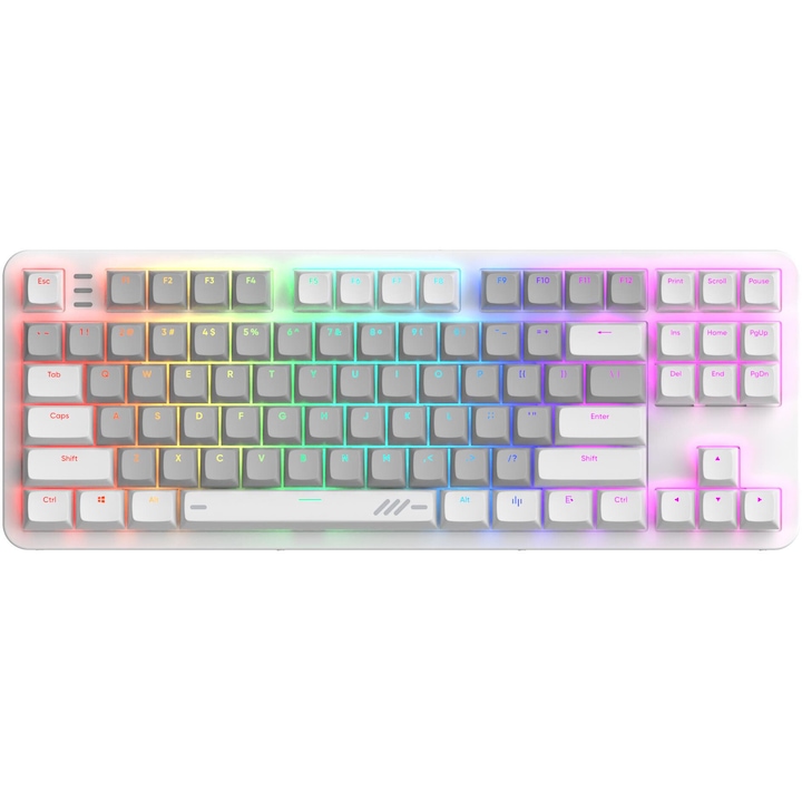 DARK PROJECT ALU87 Onionite механична клавиатура, 80% TKL, функция Hot Swap, бяло-сива