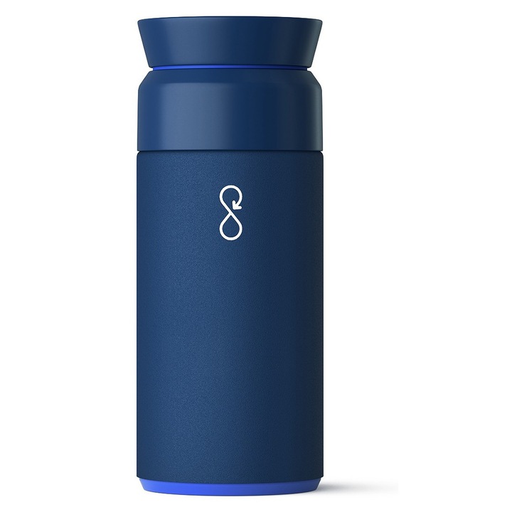 Cana termica Ocean Bottle Brew Flask 0,35 l, izolatie dubla, fara condensare, albastru ocean