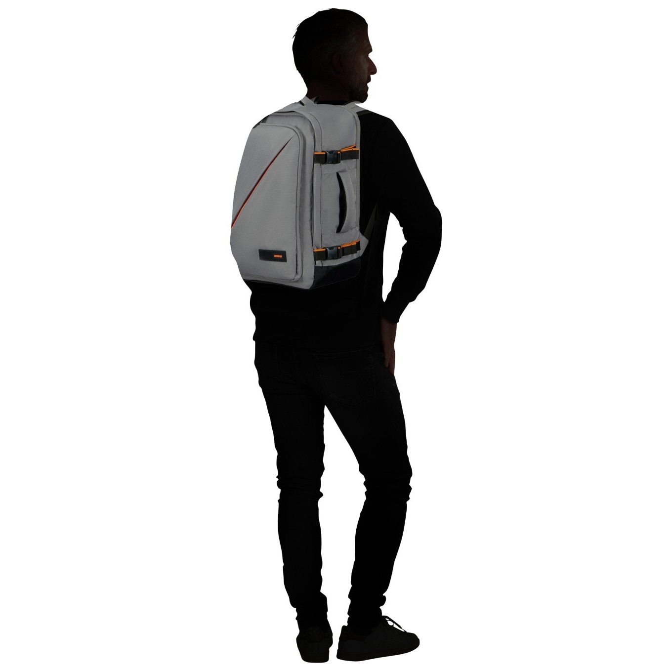 Rucsac urban American Tourister Take2Cabin M, 15,6", gri inchis, 45x36x20cm