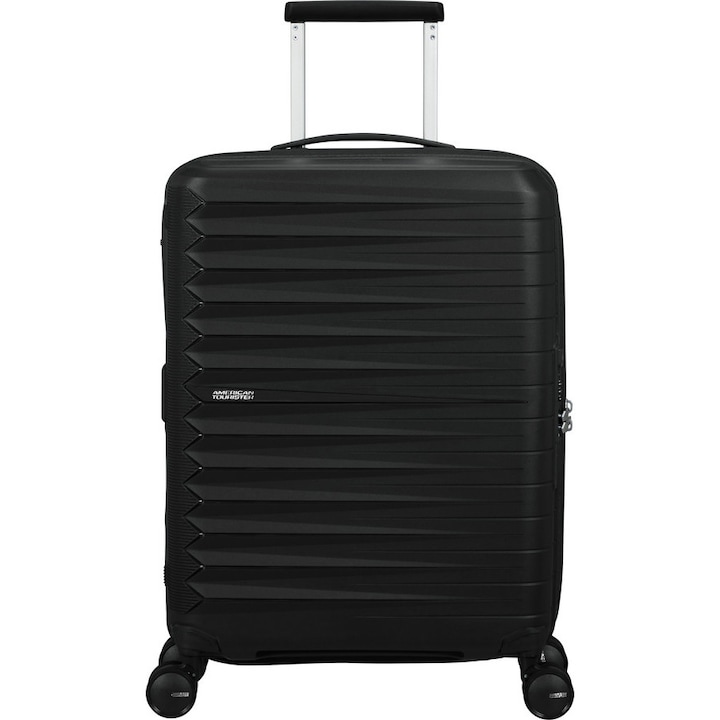 American Tourister FastForward 55 cm-es bőrönd, Flash Black, 4 kerékkel