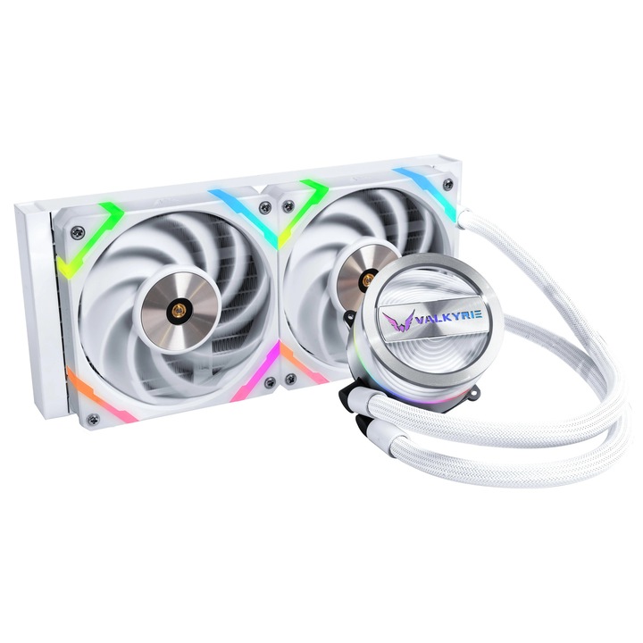Răcire procesor VALKYRIE Dragonfang 240 ARGB, 2 ventilatoare, alb, 276x120x27mm