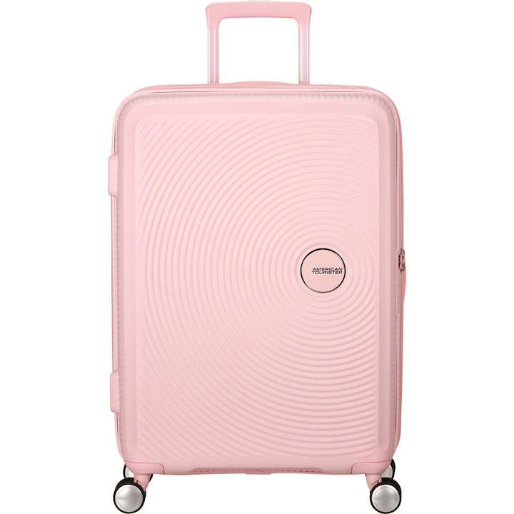 Troler American Tourister SoundBox, extensibil, roz pastel, 67x46,5x29cm, 71,5/81L, 3,7kg