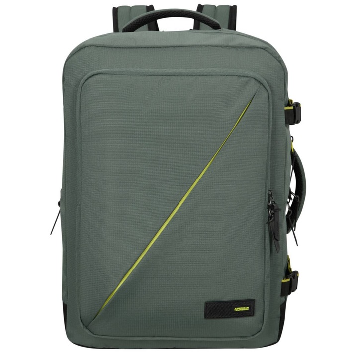 Rucsac American Tourister Take2Cabin Travel L, capacitate extensibilă 42,5-48,5l, pentru laptop 17,3", Dark Forest, 55x35x23cm