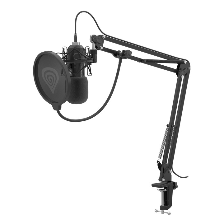 Микрофон за компютър Genesis, Radium 400 G2, USB връзка, 2.5 м, черен