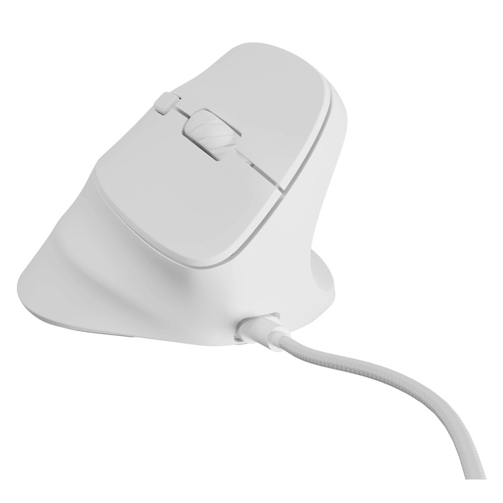 Natec Crake 2 Pro Fűggőleges Programozható Vezetékes optikai egér 12800DPI - fehér