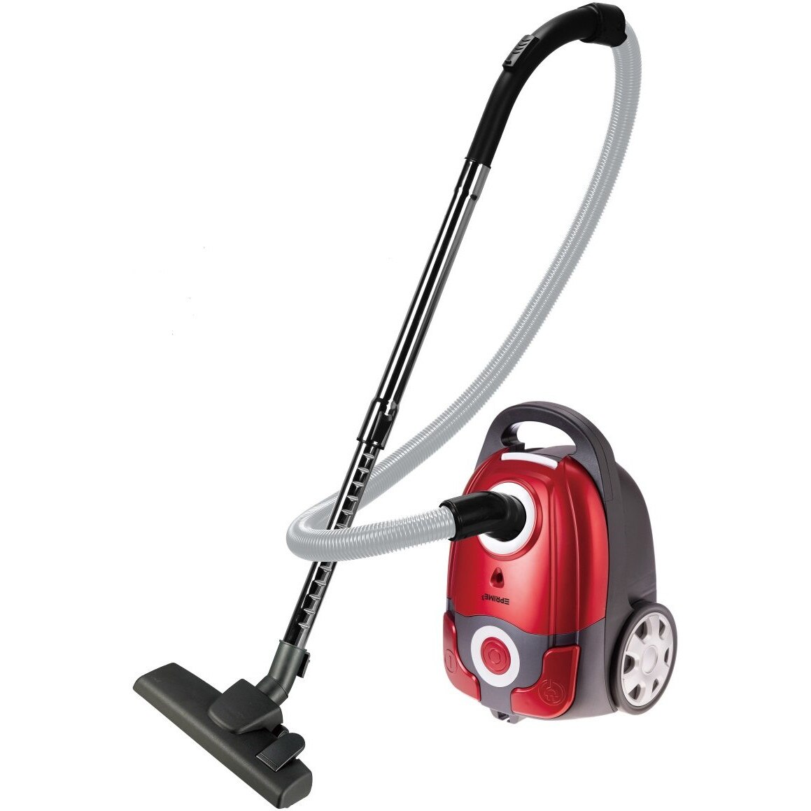 Aspirator cu sac PRIME3 SVC51, 700W, rosu, 4.8m cablu, sistem de filtrare HEPA