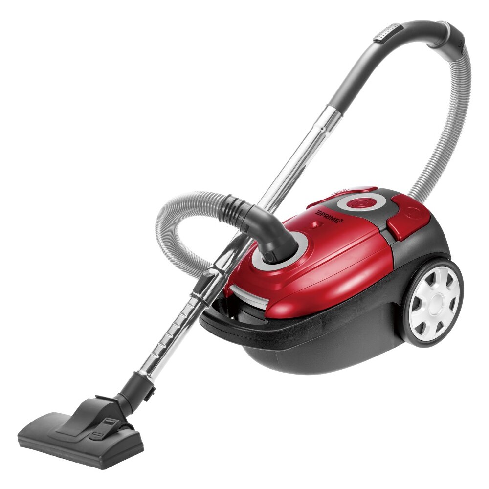 Aspirator cu sac PRIME3 SVC51, 700W, rosu, 4.8m cablu, sistem de filtrare HEPA