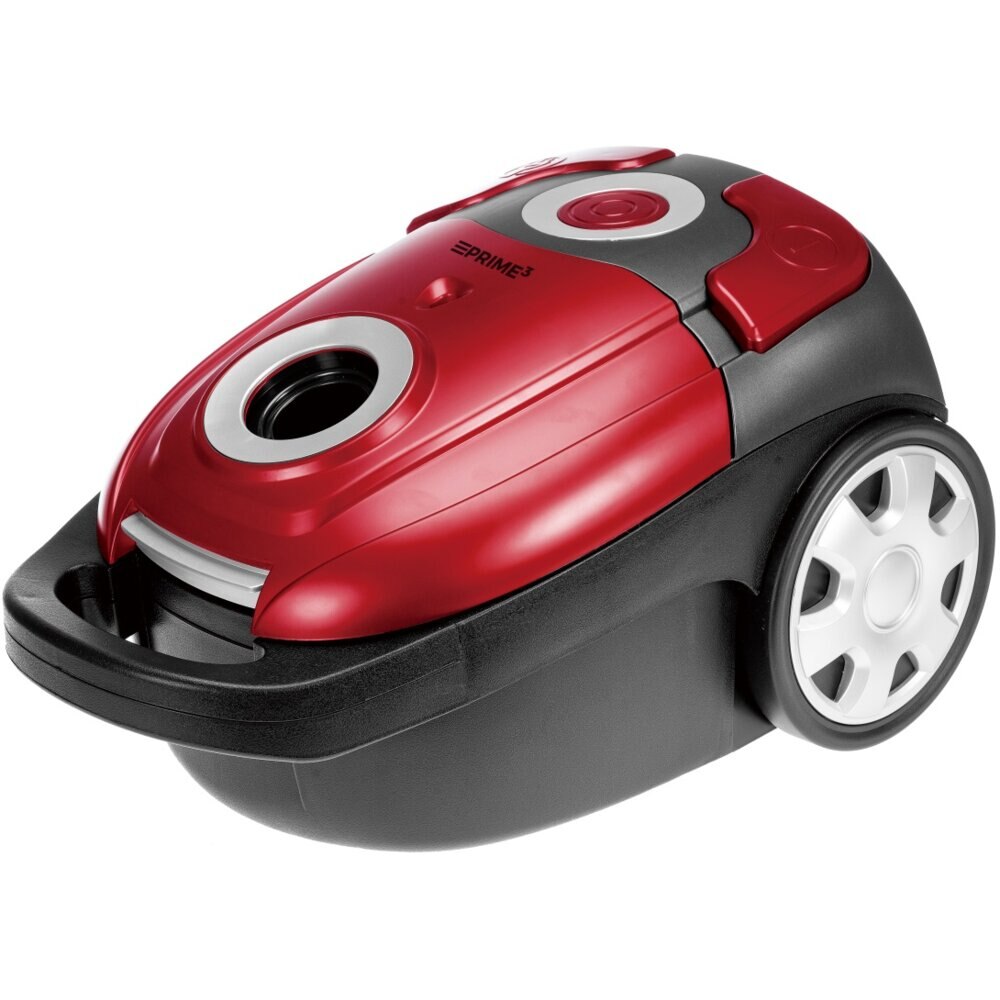 Aspirator cu sac PRIME3 SVC51, 700W, rosu, 4.8m cablu, sistem de filtrare HEPA