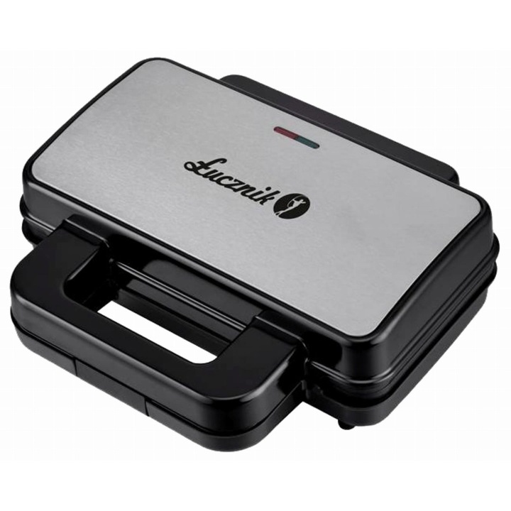 Opiekacz 3w1 LUCZNIK SM-2019, metal, negru, 900W, set cu placi pentru sandvisuri, gofre si gratar