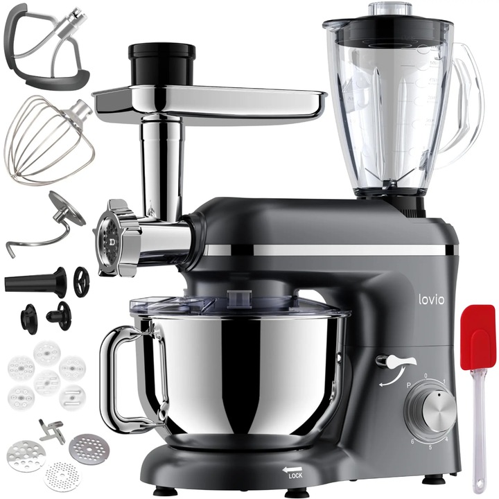 Кухненски робот Lovio Home ChefAssistant Plus LVSTM02PGY, 1900W, 1.5L, сив, 37x21x31cm