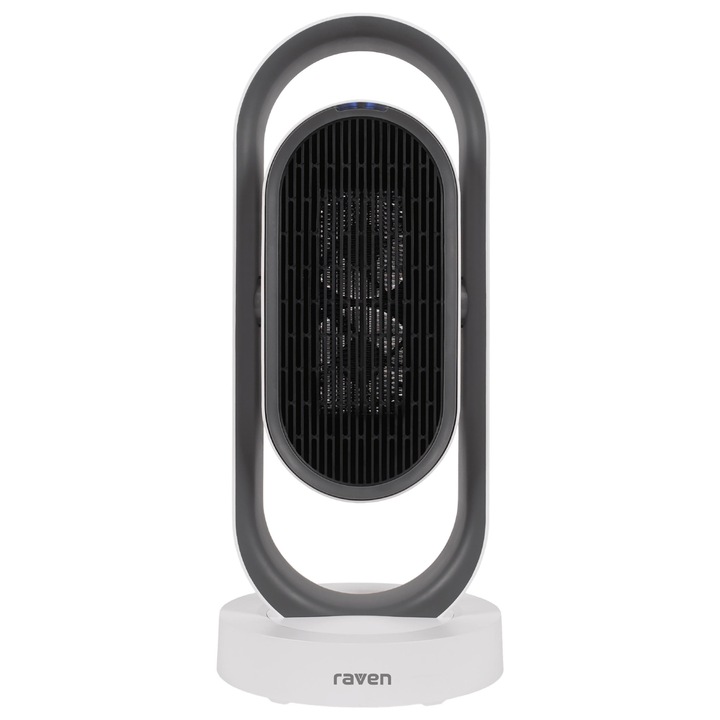 Raven ventilátoros fűtőtest, ETW007W modell, 1500W-1800W, kerámia, fehér, távirányítóval