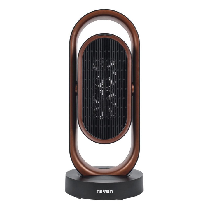 Raven ETW007B ventilátoros fűtőtest, 1500W-1800W, kerámia, fekete, távirányítóval