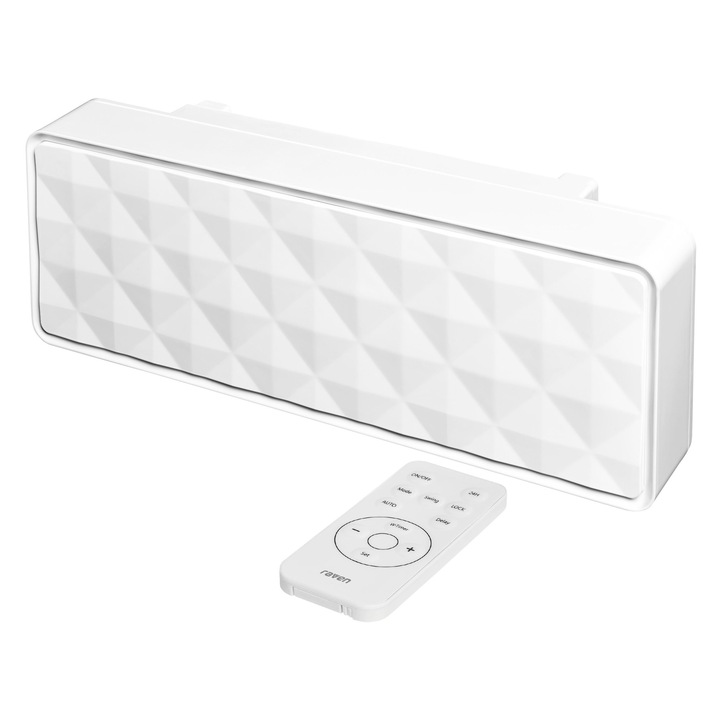 Raven Design ventilátoros fűtőtest, 1000W-2000W, fehér, 53,7x12,7x18,5cm