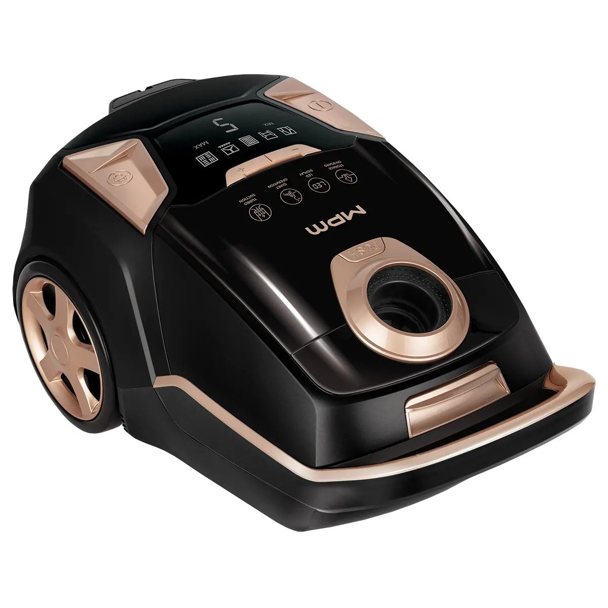 Aspirator MPM MOD-55 750W, 4L, negru-auriu, 10m raza de actiune