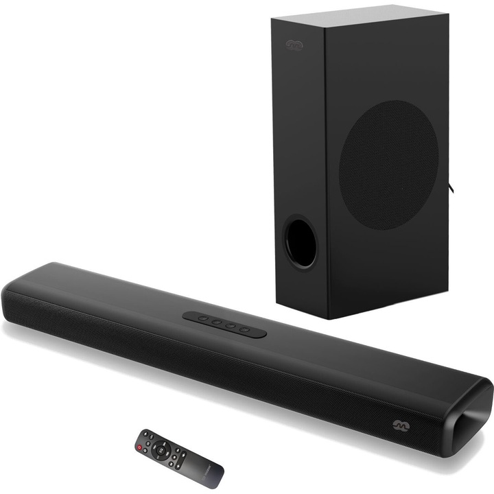 Саундбар 2.1, Mozos, Кино, Bluetooth, Черен