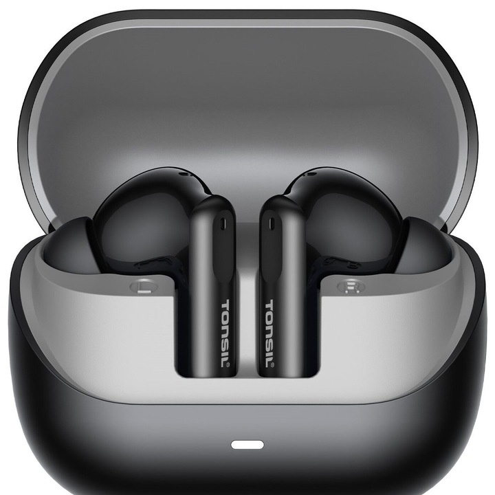 Безжични слушалки TONSIL T60BT, активиране за намаляване на шума, водоустойчиви, черни