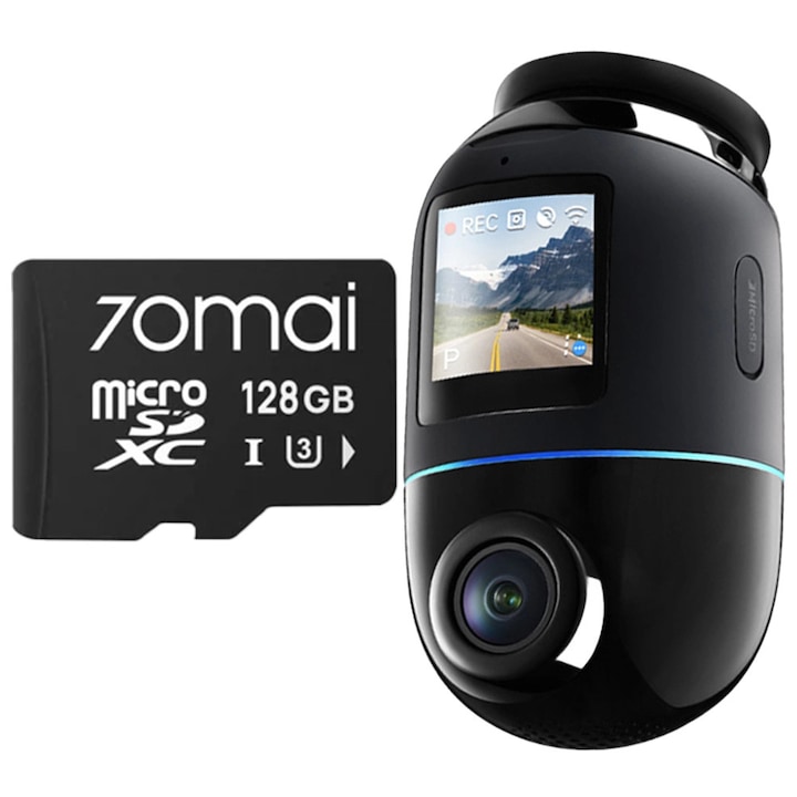 Видеорегистратор 70mai X800 4K, 128GB карта памет, стабилизация, Wi-Fi