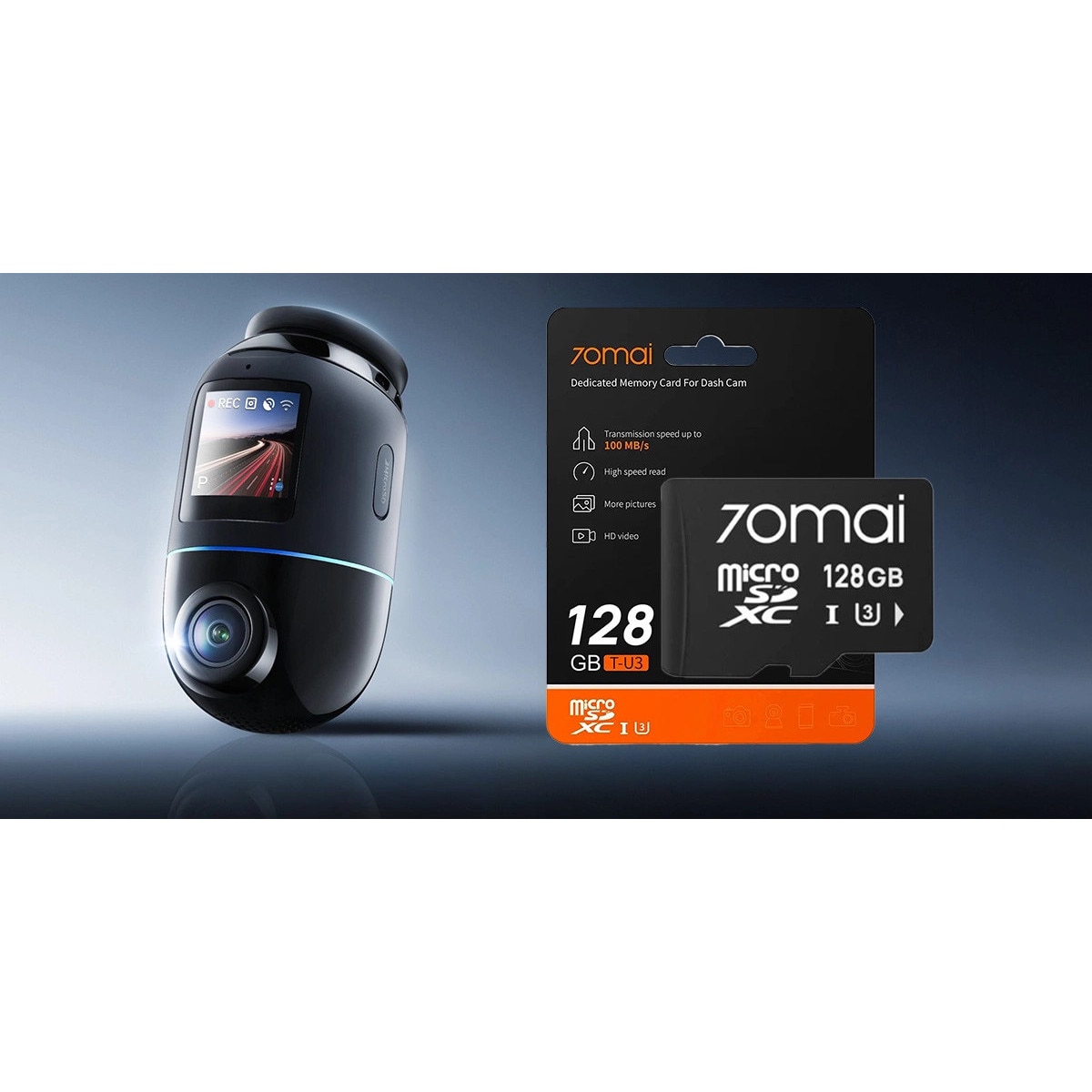 Camera auto DVR, 70mai, X800 4K, 128GB carda de memorie