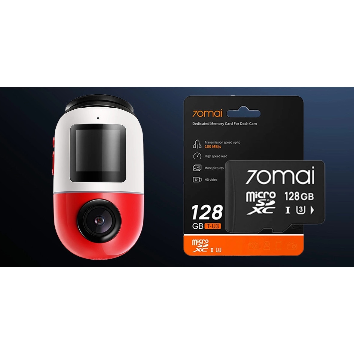 Camera auto DVR, 70mai, X800 4K, 146° unghi de vedere, Wi-Fi, card
