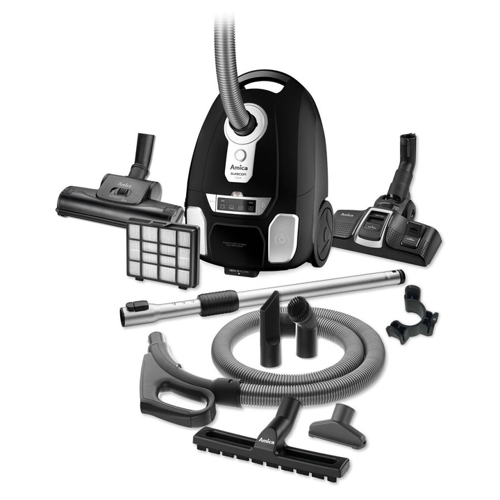 Aspirator Amica Suracon VM 7002, 720W, negru, cu accesorii, 31x25,5x46cm