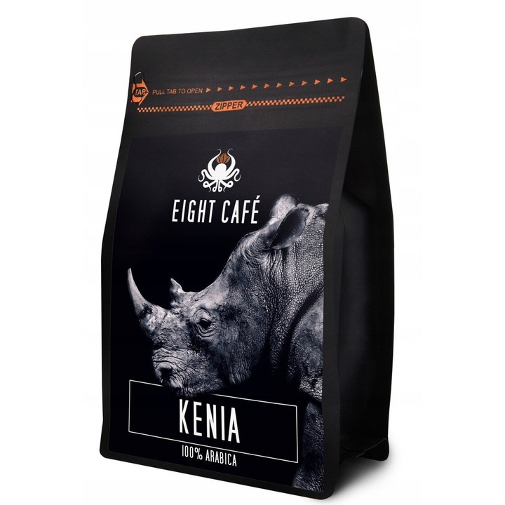 Cafea boabe EIGHT CAFE Kenia Arabica, 0.5 kg, aroma dulce, note de citrice