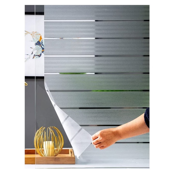 Самозалепващо фолио за прозорци със слънцезащита, матов шарков мотив, ширина 7 см, DAVIDAMI CONCEPT®, размер 200 см x 60 см