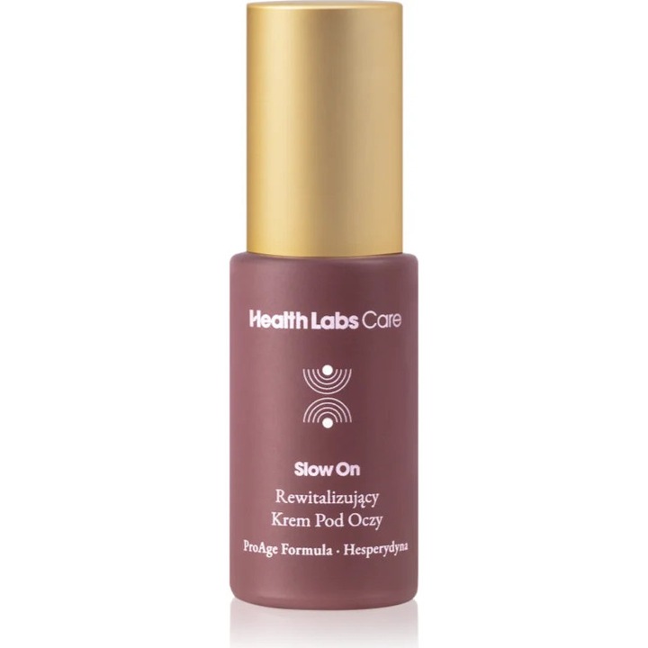 Health Labs Care Slow On revitalizáló szem- és szemhéjápoló krém, 15 ml, mélyhidratáló, kiegyenlíti a tónust, csökkenti a sötét karikákat