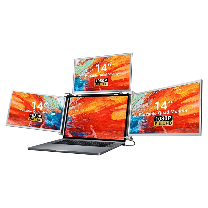 Extralink Triple Screen S680 14"-os Full HD IPS laptop monitor