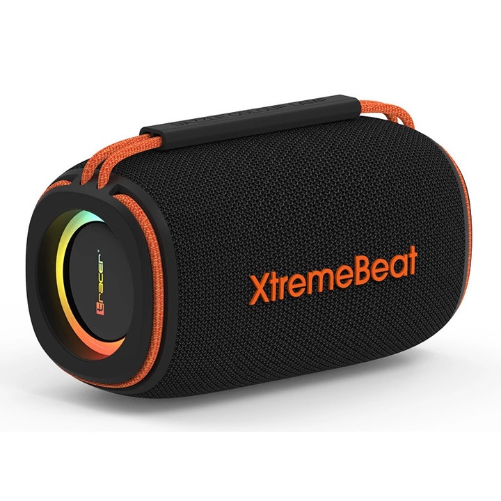 Boxa portabila Tracer XtremeBeat, 15W, Bluetooth, rezistenta la apa IPX6, negru/portocaliu