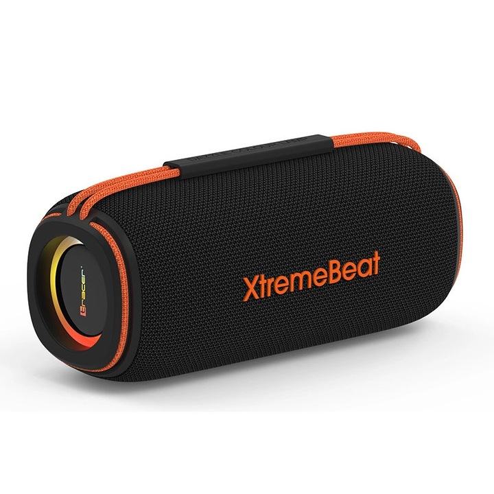 Boxă portabilă Tracer XtremeBeat, Bluetooth 25W, rezistentă la apă, neagră, 230x105x97mm
