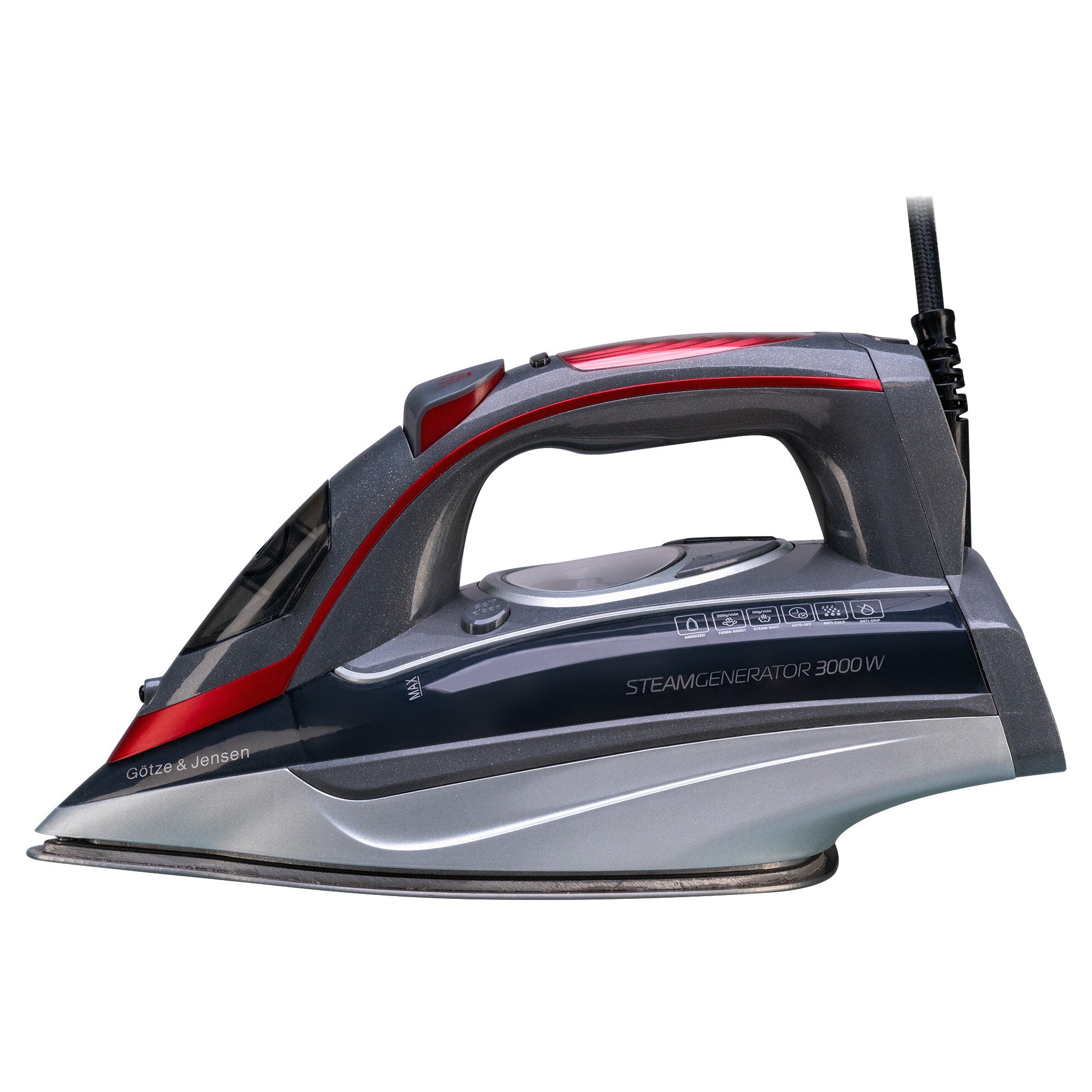 Fier de calcat GÖTZE & JENSEN IG850, 3000W, abur vertical, capacitate rezervor 400ml, gri