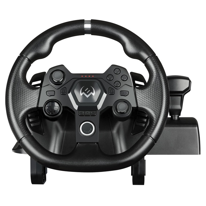 Sven GC-W900 kormánykerék pedálokkal, fekete, 27,9 cm, PS4, PS3, Xbox One, Xbox 360, Nintendo Switch, PC konzolokhoz