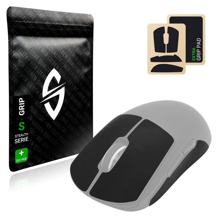 Комплект ленти за захващане Sensoryboost за Logitech G Pro X Superlight 1 и 2 + допълнителна подложка за захващане, абсорбира потта, изключително неплъзгащ се, ултратънък (0,5 мм), самозалепващ се и без остатъци, аксесоари за геймърски мишки