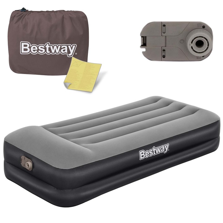 Къмпинг матрак Bestway, 191x97x46 см, с вградена електрическа помпа